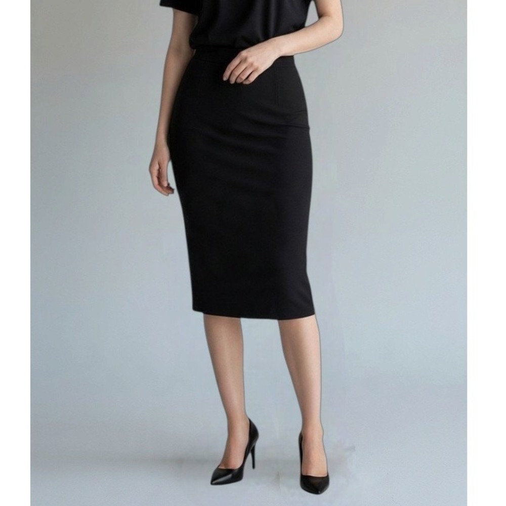 Tribal Women 6P NWT Lola Eco Pencil Skirt Black Slimming Office Workwear Pull-on